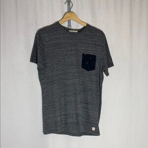 Marine Layer Men's Gray T-Shirt with Front Pocket Size S Casual Cotton Blend